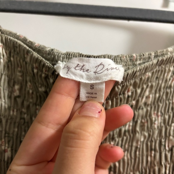 By the river green with white floral dress women size S - Picture 4 of 5